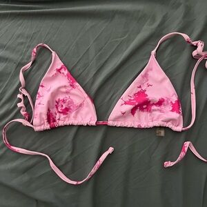 Zaful Pink Tie-Dye Bikini Top